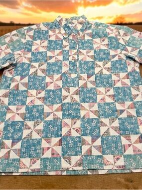 Vintage Reyn Spooner Hawaiian Aloha Shirt Men's XL Quilt Patchwork Pullover